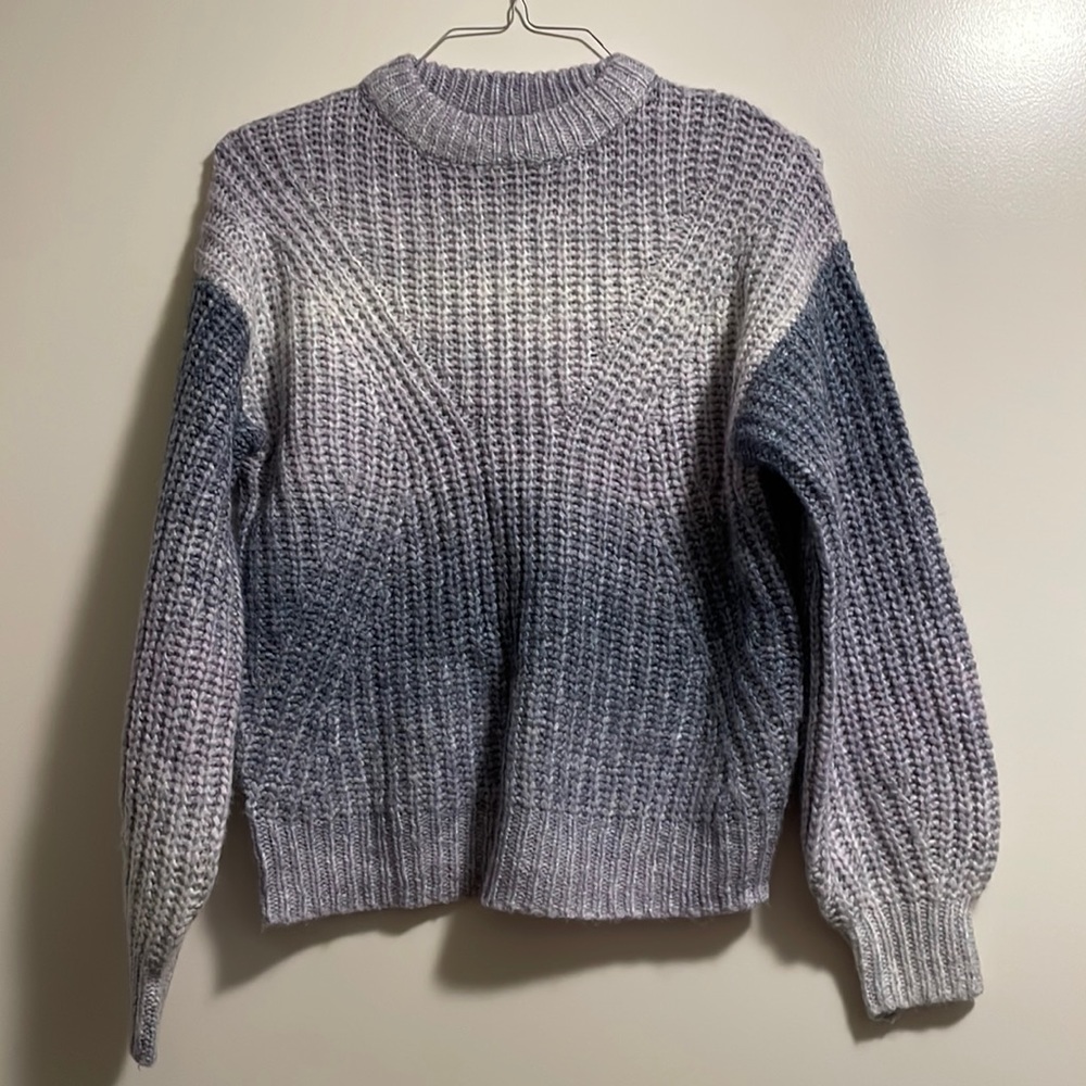 Blue and Grey Scoop-Neck Sweater